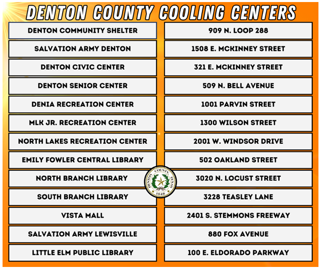 Denton County Cooling Centers