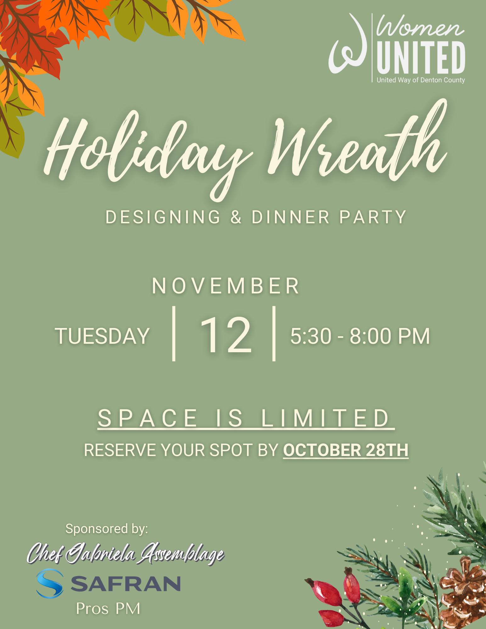 Holiday Wreath Designing & Dinner Party