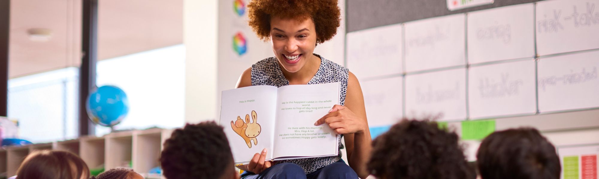 Woman reading to class