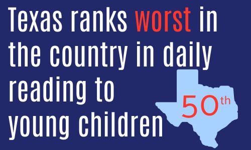 TX ranks worst in reading to kids