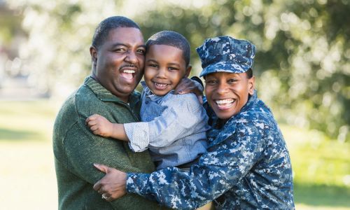 Veteran with family