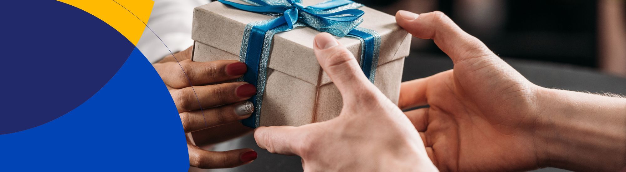 A gift exchanging hands